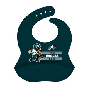 BabyFanatic Officially Licensed Unisex Silicone Baby Bib - NFL Philadelphia Eagles - 1 of 3