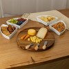 LunaLulinlk Acacia and Stoneware 5pc Lazy Susan Set, 15.35INW x 14.17IND x 2.8INH - 3 of 4