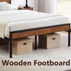 Whizmax Three Size Platform Bed Frame with Rustic Vintage Wood Headboard, Mattress Foundation Metal Slats Support, No Box Spring Needed, Brown - 4 of 4