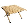 Vynxaria Patio End Tables - Portable Foldable Picnic Table with X-Frame Design, 23.62'' Natural Finish - 2 of 4