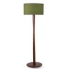 61" Modern Walnut Wood Column Floor Lamp with Linen Drum Shade,Standing Lamp for Living Room,Bedroom,Office,Study,Hallway - 3 of 4