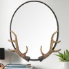 SPI Home Antler Oval Mirror – Cast Iron Rustic Lodge Décor, 26” Wall Accent with Bronze Finish - 2 of 3