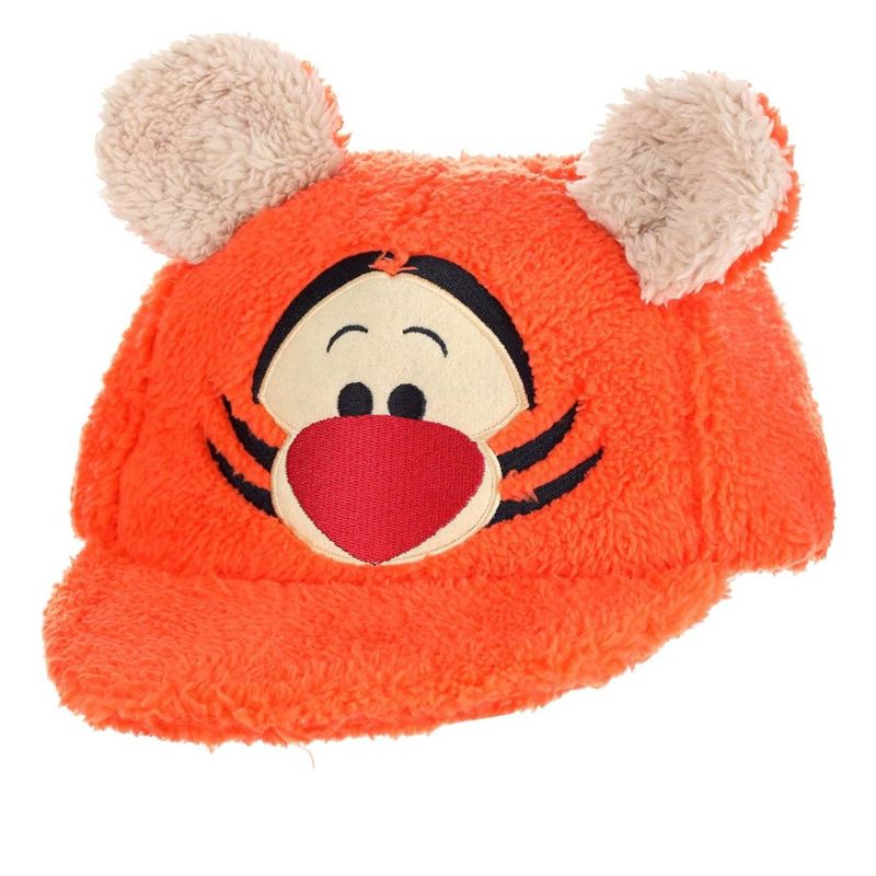 HalloweenCostumes.com    Disney Tigger Plush Fuzzy Costume Cap with Ears, Black/Orange/Brown, 1 of 5