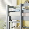 Racxily Triple Rubber Wood Bunk Bed with Two Built-in Ladders, Guardrails, Twin over Twin over Twin, Detachable Triple Twin Bunk Bed - 3 of 4