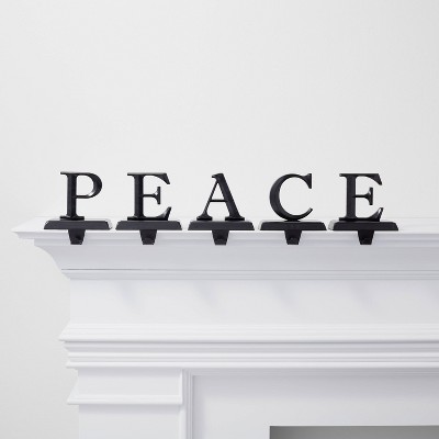 5pk Peace Stocking Holder Black - Wondershop™