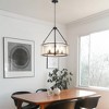 DORESshop 5-Light Black Drum Chandelier Pendant Light with Glass Shade and E12 Base for Dining Room, No Bulbs Included - 4 of 4