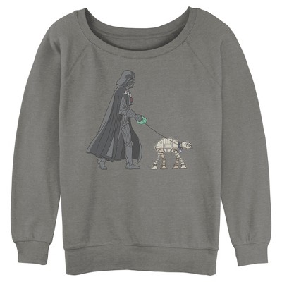 Juniors Womens Star Wars Darth Vader AT-AT Walking the Dog Sweatshirt