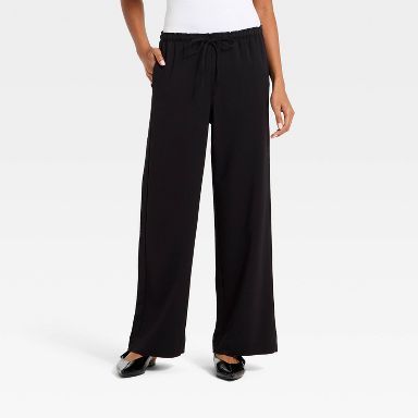 Women's Effortless Pull-On Pants - A New Day™ Black XS