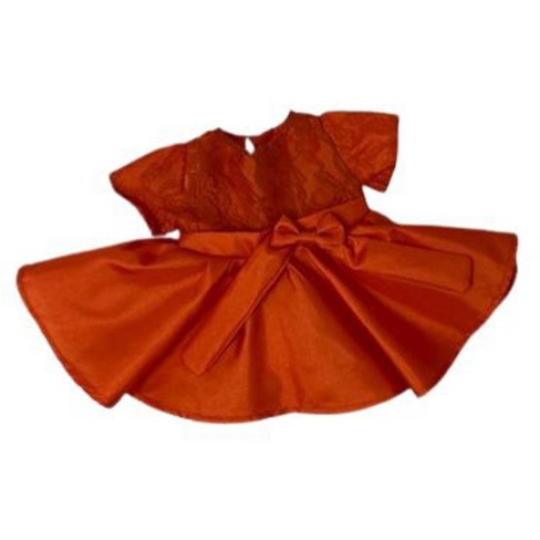 Doll Clothes Superstore Orange Party Dress Fits 15-16 Baby And Cabbage Patch Kid Dolls - image 1 of 4