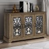 Galano 3-Door Sideboard with Mirrored Cut-Out Storage 45.7" W × 15.7" D × 29.3" H - 2 of 4
