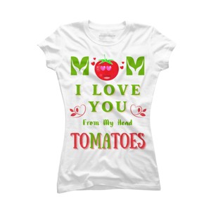 Junior's Design By Humans Mom I Love You From My Head Tomatoes By Wortex T-Shirt - 1 of 2