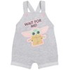 Star Wars The Child Baby Girls French Terry Snap Short Overalls T-Shirt and Headband 3 Piece Outfit Set Newborn to Infant - 3 of 4