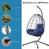 Sapphtopaz Porch Swing Wicker Rattan Swing Chair Egg-Shaped Hanging Basket Chair with Cushion and Hanging Stand for Patio, Garden, Terrace - 3 of 4