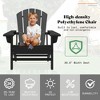 AMERLIFE 5-Piece HDPE Adirondack Chairs, Ottomans and Table Set, Outdoor Chair with Cup Holder and Wide Armrests, Black - 3 of 4