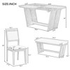 6-Piece Retro Dining Ensemble, Rectangular Table with Trapezoidal Base and 4 Cushioned Chairs and 1 Bench, Suitable for Dining Rooms and Kitchens - 3 of 3