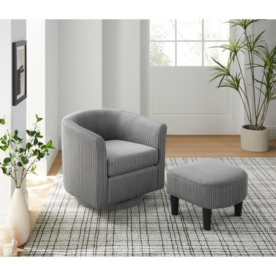 Grungis 26.37"W Accent Chair with Ottoman and Cushion Design,Comfortable Chair and Ottoman Sets for Bedroom,Reading Room