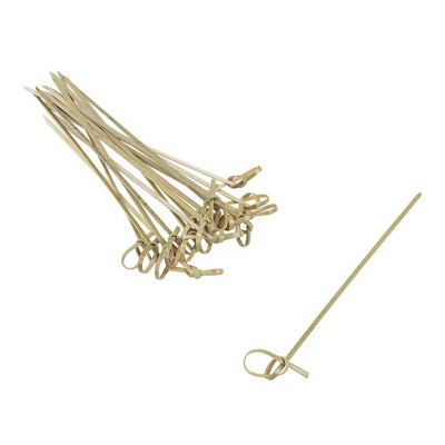 Juvale 300-Pack Disposable Bamboo Sticks Knot Skewers Cocktail Picks Skewers 5.9" for Appetizers Cocktails