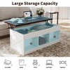 COZONY Coffee Table for Living Room with Lift Top and Storage, Square Industrial Design with X-Shaped Decor, Durable and Stylish, White - 4 of 4