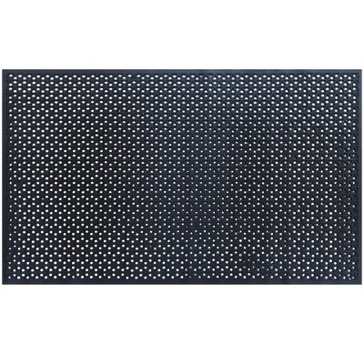 A1HC All Purpose Rubber Extra Drain 70% Floor Mat 41"X61" with Holes for High Traffic Area Mat Black