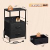 GALAXHERO Night Stand Set of 2,Small End Tables with Charger Station Nightstand with 2 Fabric Drawers & Storage Shelf, LED Bedside Table for Bedroom - 3 of 4