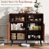 Buffet Cabinet with Drawers, Large Sideboard Credenza Coffee Bar Storage Cabinet with Shelves and Doors, Robot Vacuum Friendly, Walnut - 4 of 4