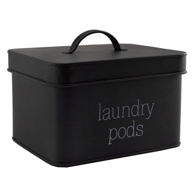AuldHome Design Enamelware Laundry Pod Holder, Modern Farmhouse Laundry Pod Storage Container
