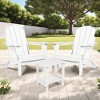 FURNIinspire Patio Seating Sets Folding Adirondack Chairs With Side Table, 3-Piece Rocking Chairs Set With Wood Texture, White, 30“*28”*35“ - 2 of 4