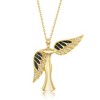 Bella Silver Sterling Silver CZ Angel 18" Pendant Necklace W/Movable Wings - Gold Plated - Gold - 3 of 4