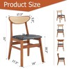 CAVINAS Ancient Style Armless Chairs, Durable Solid Wood Dining Chair with Small Curved Back and PU Cushion for Dining Room -Walnut (Set of 2) - 3 of 4