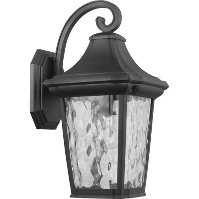 Black Dimmable Outdoor Lantern with Water Glass Shade