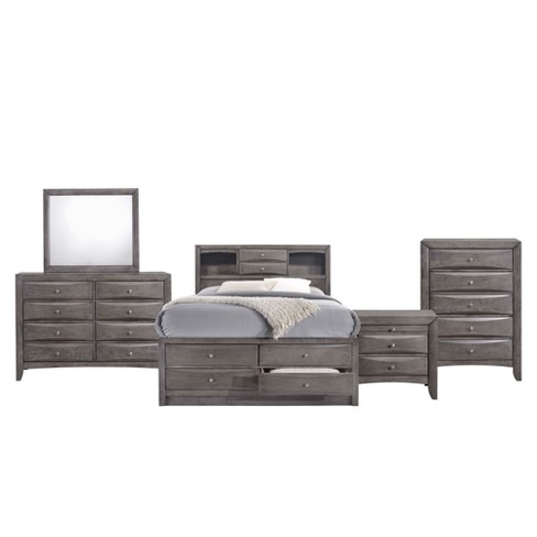 Madison King Storage 5pc Bedroom Set Gray Picket House Furnishings