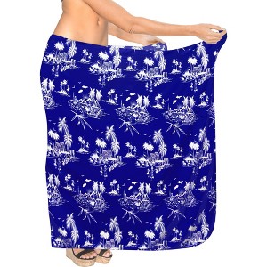 LA LEELA Women's Beach Cover Up Wraps Skirt Beachwear Swim Summer Pareos Long Swimwear Coverups Bathing Suit Cover-Up Bikinis Cover Up One Size - 1 of 4
