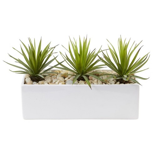 Nearly Natural Mini Agave in Rectangular Ceramic - image 1 of 1