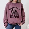 Sunday Plans: Eat. Sleep. Football - Women's Graphic Sweatshirt - 3 of 4