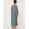 Lars Amadeus Men's Cotton V-Neck Side Split Long Night Gown with Pocket - 4 of 4