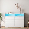 Okak Modern 6-Drawer Bedroom Dresser Nightstand with LED Sturdy Frame Storage Chest Cabinet for Living Room Hallway Kids Room - 2 of 4