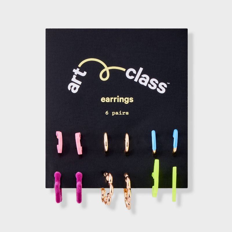 Girls&#39; 6pk Hoop Earring Set - art class&#8482;, 3 of 5