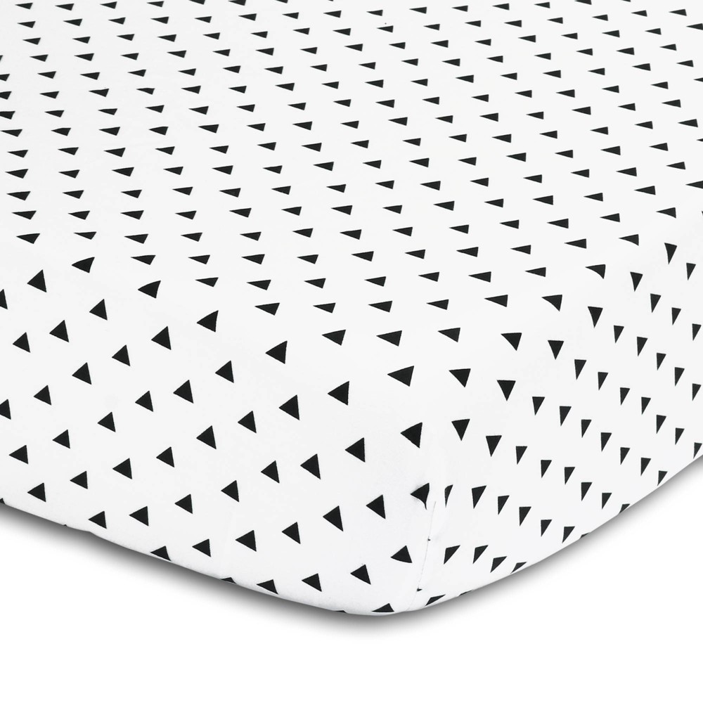 Photos - Bed Linen The Peanutshell Fitted Crib Sheet - Geometric Triangles