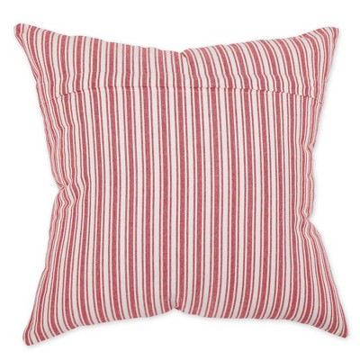 Holiday Holly and Stripe Cotton Euro Pillow Covers Set