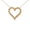 Haus of Brilliance 10K Yellow Gold Over Silver 1/2 Cttw Champagne Diamond Heart Pendant Necklace - 2 of 4