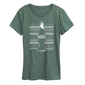 Women's - Coca-Cola - Holiday Sweater Short Sleeve Graphic T-Shirt - 1 of 4