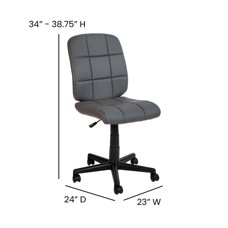 Emma and Oliver Mid-Back Quilted Vinyl Swivel Task Office Chair, 4 of 11