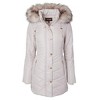 Sportoli Women Longer Length Plush Lined Quilted Winter Puffer Coat Zip-Off Faux Fur Trim Hood - image 3 of 4