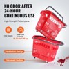 VEVOR Shopping Baskets, 6PCS, 39L Shopping Carts with Handles, Plastic Rolling Shopping Basket with Wheels, Large Portable Shopping Basket Set, Red - 4 of 4