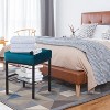 KTMBDW Vanity Stools Velvet Footstool, Soft Ottoman 4 Metal Legs, Furry Padded Seat, Modern Multifunctional Chairs for Living Room, Bedroom - 2 of 4