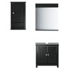 vidaXL Berg 3 Piece Bathroom Furniture Set: Solid Pine Wood - Black, Includes Wall-Mounted Storage Cabinet - 2 of 4