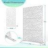 TOAOTBNBO Metal Privacy Screen with Stand, Decorative Privacy Fence Panels with Leaf Pattern, Outdoor Privacy Screen for Garden, White - 3 of 4