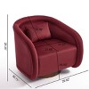 30” Modern Teddy Swivel Accent Chair,360° Barrel Lounge Chair with Wood Base for Living Room or Bedroom–The Pop Home - 4 of 4
