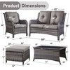 Gymojoy 6 Piece Outdoor Wicker Loveseat Sofa with Patio Chairs with Coffee Table and Ottoman Sets - 3 of 4