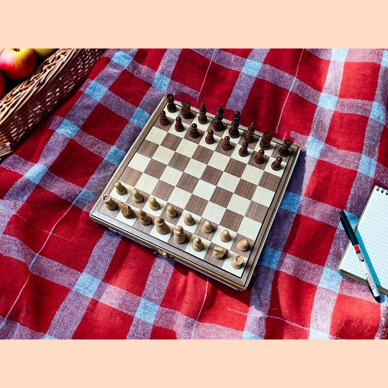 WE Games Folding Wood Travel Chess Set - 11.5 in. Board, 2.6 in. King, 2 of 8